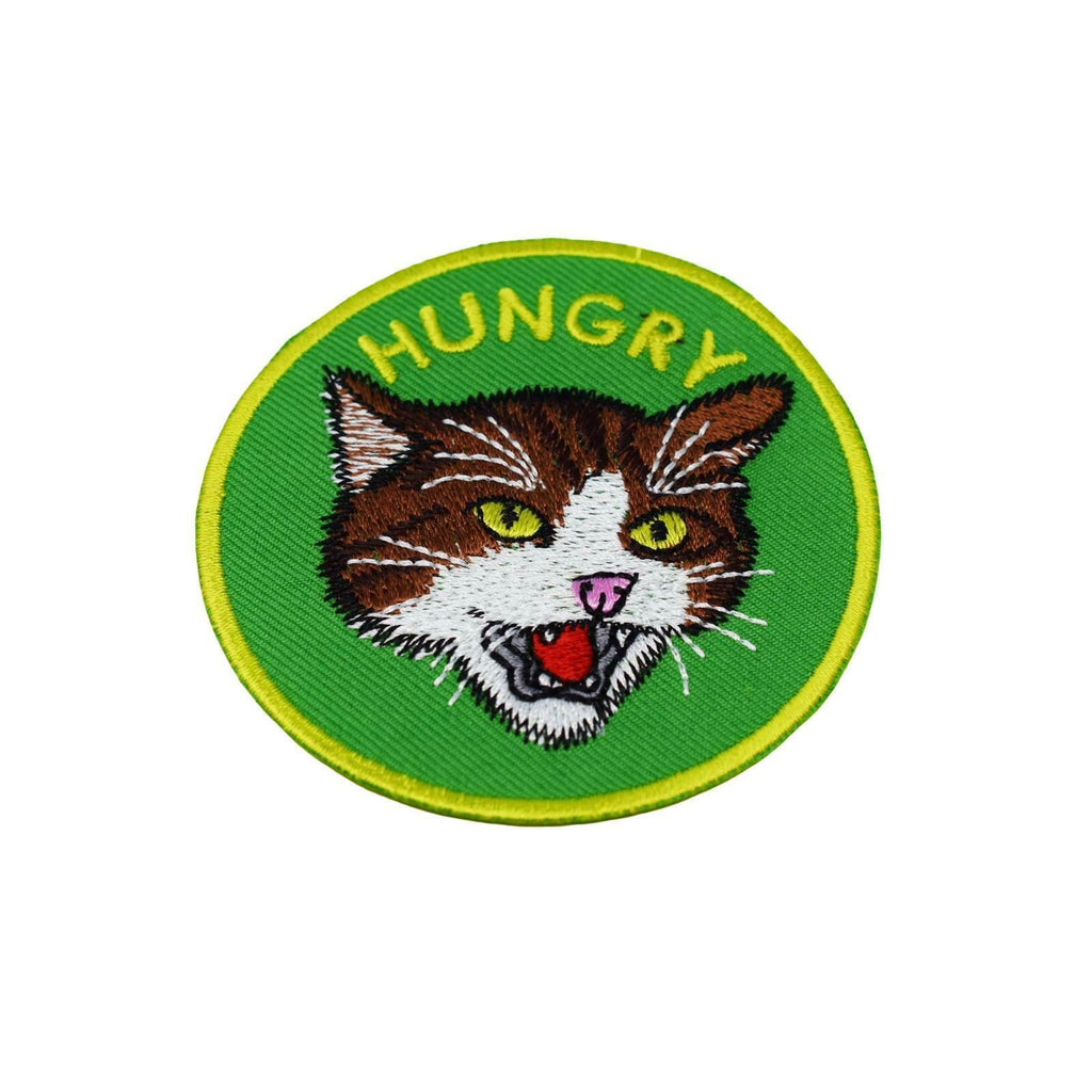 Hungry Angry Cat Iron On Patch - Minimum Mouse