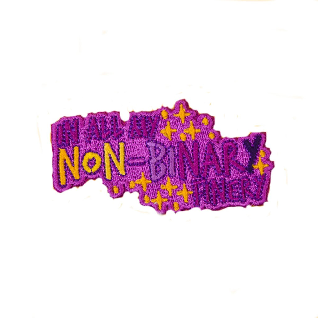 In All My Non-Binary Finery Iron On Patch - Minimum Mouse