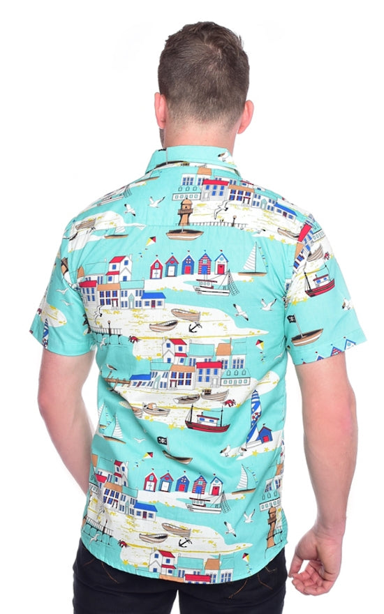 Seaside Beach Print Shirt by Run and Fly
