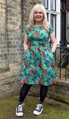 Jungle Print Cotton Tea Dress with Pockets by Run and Fly