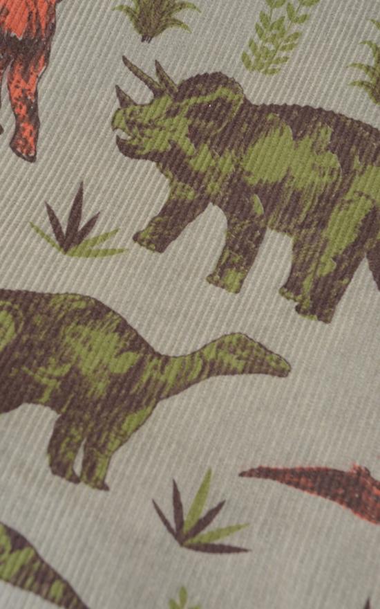 Jurassic Adventure Dinosaur Cord Dungaree Pinafore Dress by Run and Fly - Minimum Mouse