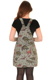 Jurassic Adventure Dinosaur Cord Dungaree Pinafore Dress by Run and Fly - Minimum Mouse