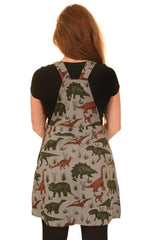 Jurassic Adventure Dinosaur Cotton Dungaree Pinafore Dress by Run and Fly - Minimum Mouse