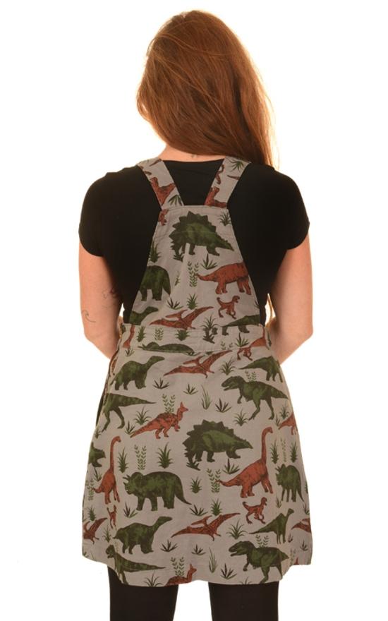 Jurassic Adventure Dinosaur Cotton Dungaree Pinafore Dress by Run and Fly - Minimum Mouse