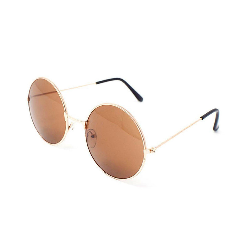LENNON Round Lens Metal Sunglasses