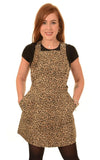 Leopard Print Dungaree Pinafore Dress by Run and Fly - Minimum Mouse