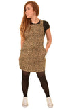 Leopard Print Dungaree Pinafore Dress by Run and Fly - Minimum Mouse