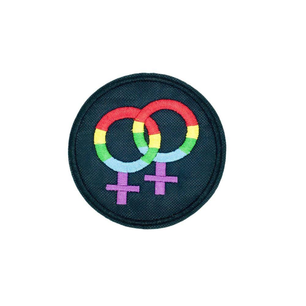 LGBT Female Lesbian Love Iron On Rainbow Patch - Minimum Mouse