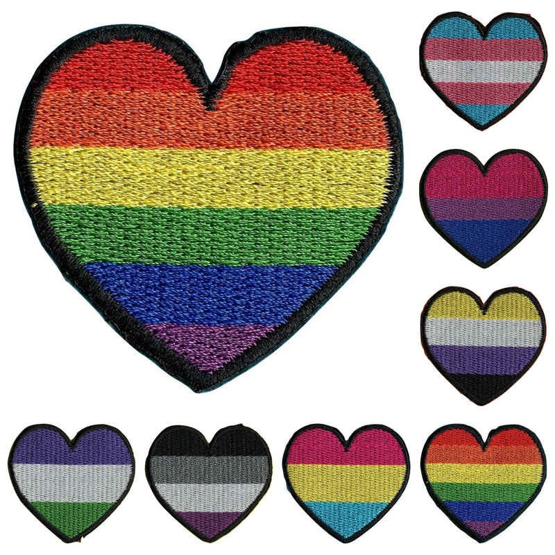 LGBT Pride Rainbow Heart Iron On Patch - Minimum Mouse