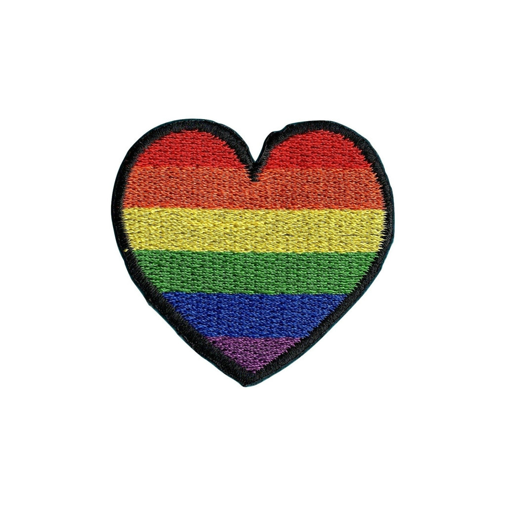 LGBT Pride Rainbow Heart Iron On Patch - Minimum Mouse
