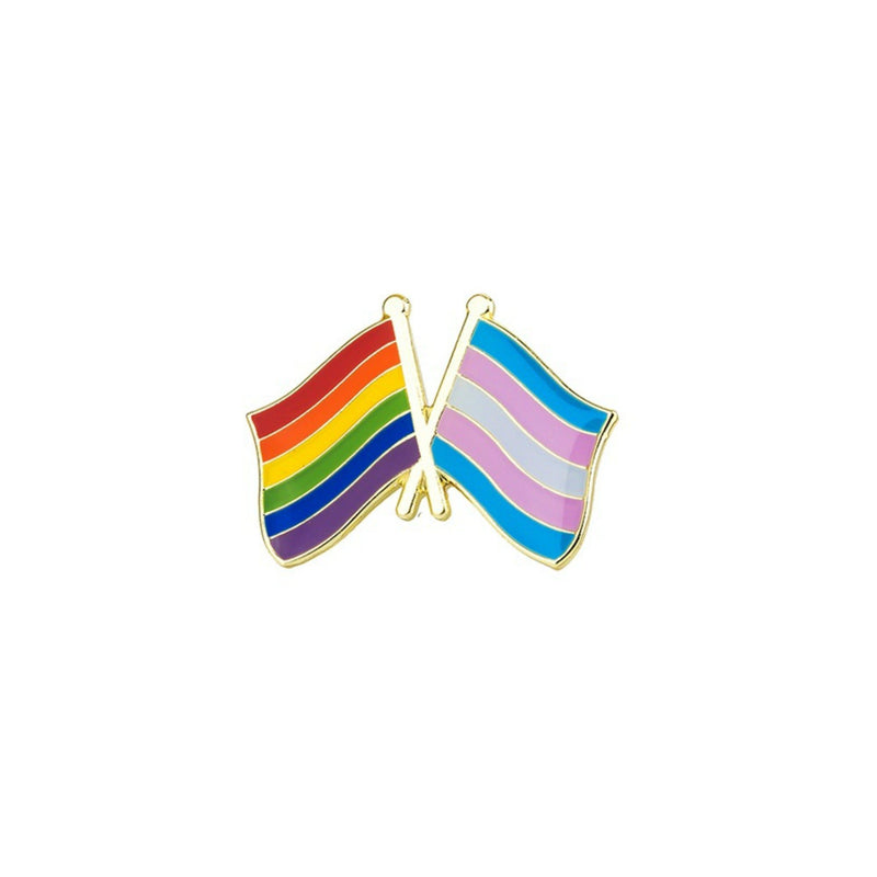 LGBT & Trans Flag Enamel Lapel Pin Badge - Minimum Mouse