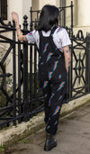 Rainbow Lightning Bolt Print Stretch Twill Cotton Dungarees by Run and Fly