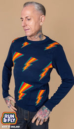 Multi Rainbow Lightning Bolt Jumper by Run and Fly