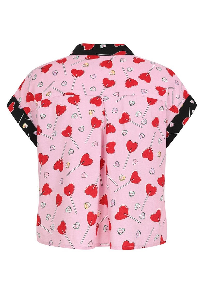 Pink Lollies Blouse by Hell Bunny