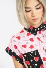 Pink Lollies Blouse by Hell Bunny