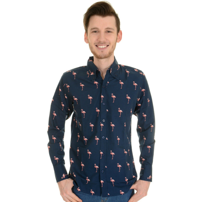 Long Sleeve Flamingo Print Shirt by Run and Fly - Minimum Mouse