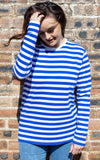 Long Sleeved Blue and White Stripe T Shirt by Run and Fly - Minimum Mouse