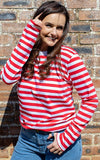 Long Sleeved Red and White Stripe T Shirt by Run and Fly - Minimum Mouse