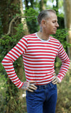 Long Sleeved Red and White Stripe T Shirt by Run and Fly - Minimum Mouse
