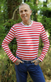 Long Sleeved Red and White Stripe T Shirt by Run and Fly - Minimum Mouse