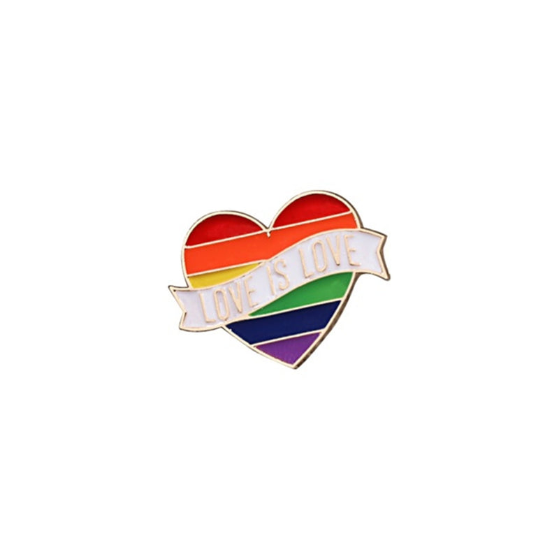 Love Is Love LGBT Rainbow Heart Lapel Pin Badge - Minimum Mouse