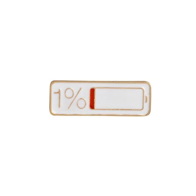 Low Battery Enamel Lapel Pin Badge - Minimum Mouse
