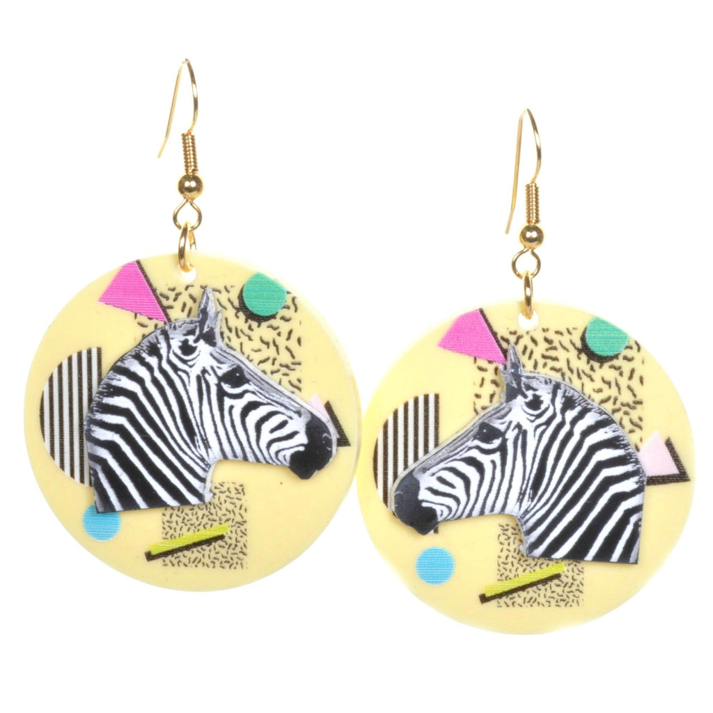 Memphis Zebra Earrings by Love Boutique - Minimum Mouse