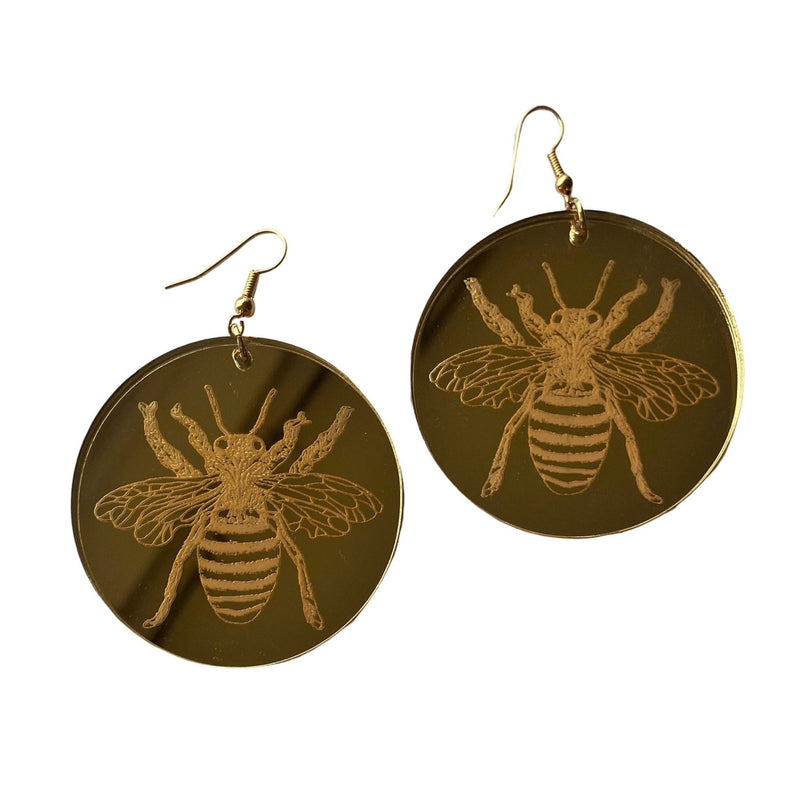 Mirrored Acrylic Bee Earrings by Love Boutique - Minimum Mouse