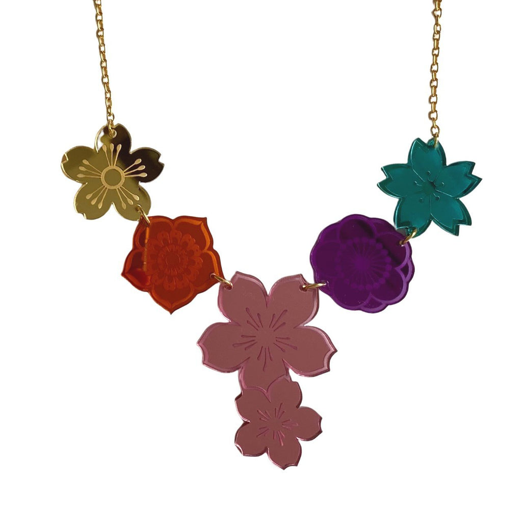 Mirrored Jewel Blossoms Necklace by Love Boutique - Minimum Mouse