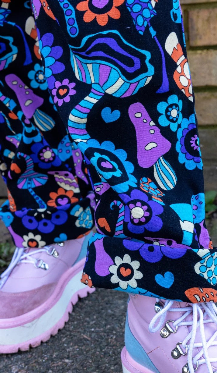 Mushroom Mayhem Stretch Twill Boiler Suit by Run and Fly