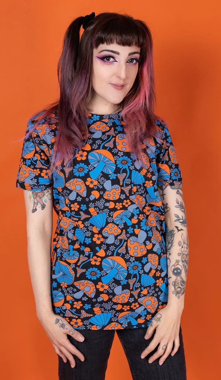 Magic Mushroom Print T Shirt by Run and Fly