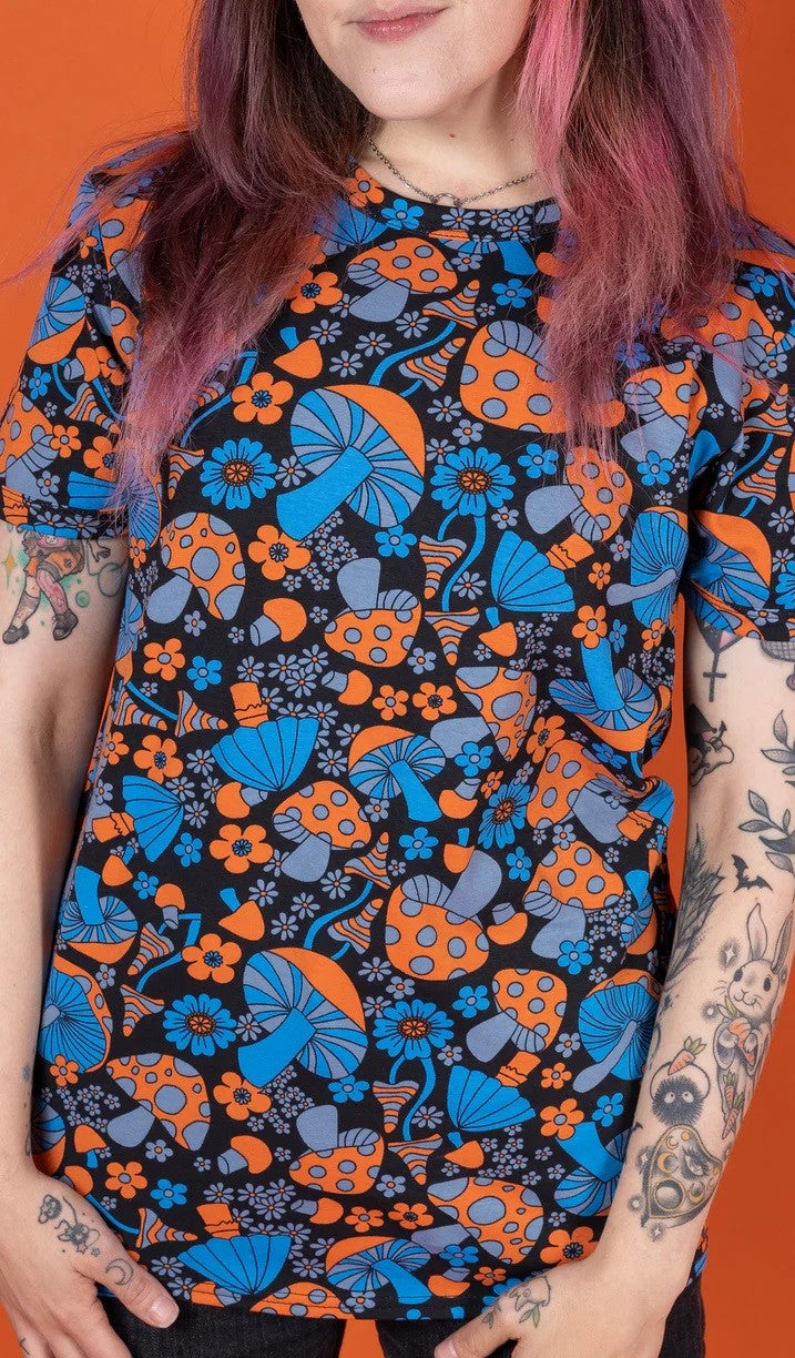 Magic Mushroom Print T Shirt by Run and Fly