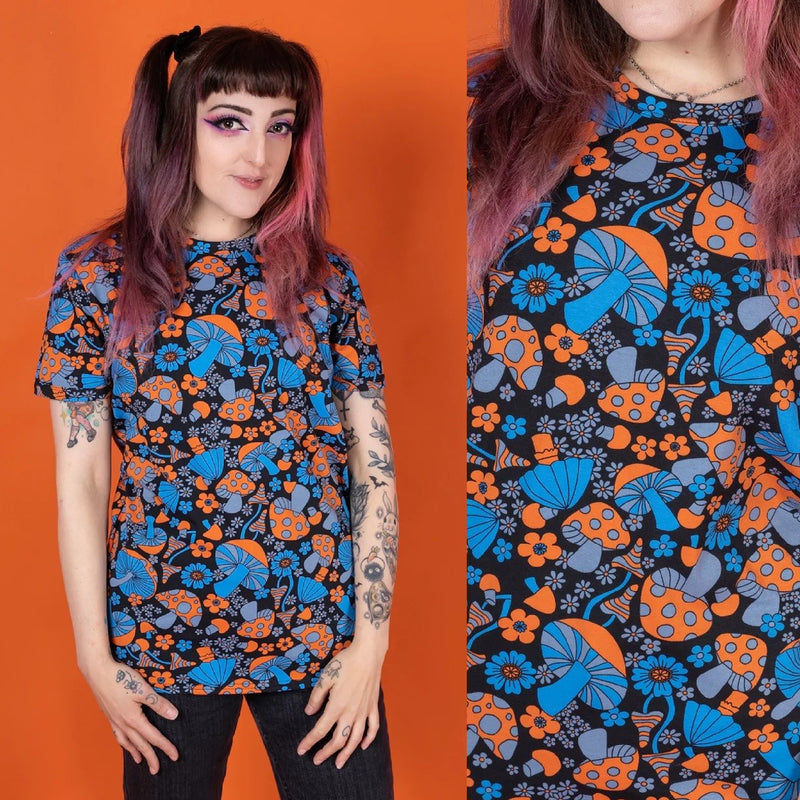 Magic Mushroom Print T Shirt by Run and Fly