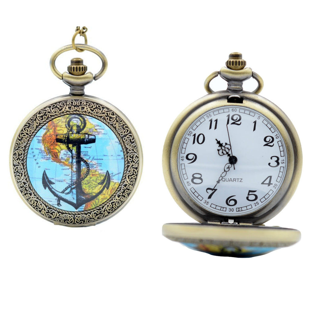 Nautical Map Quartz Pocket Watch - Minimum Mouse