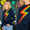 Navy Rainbow Lightning Bolt Jumper by Run and Fly - Minimum Mouse