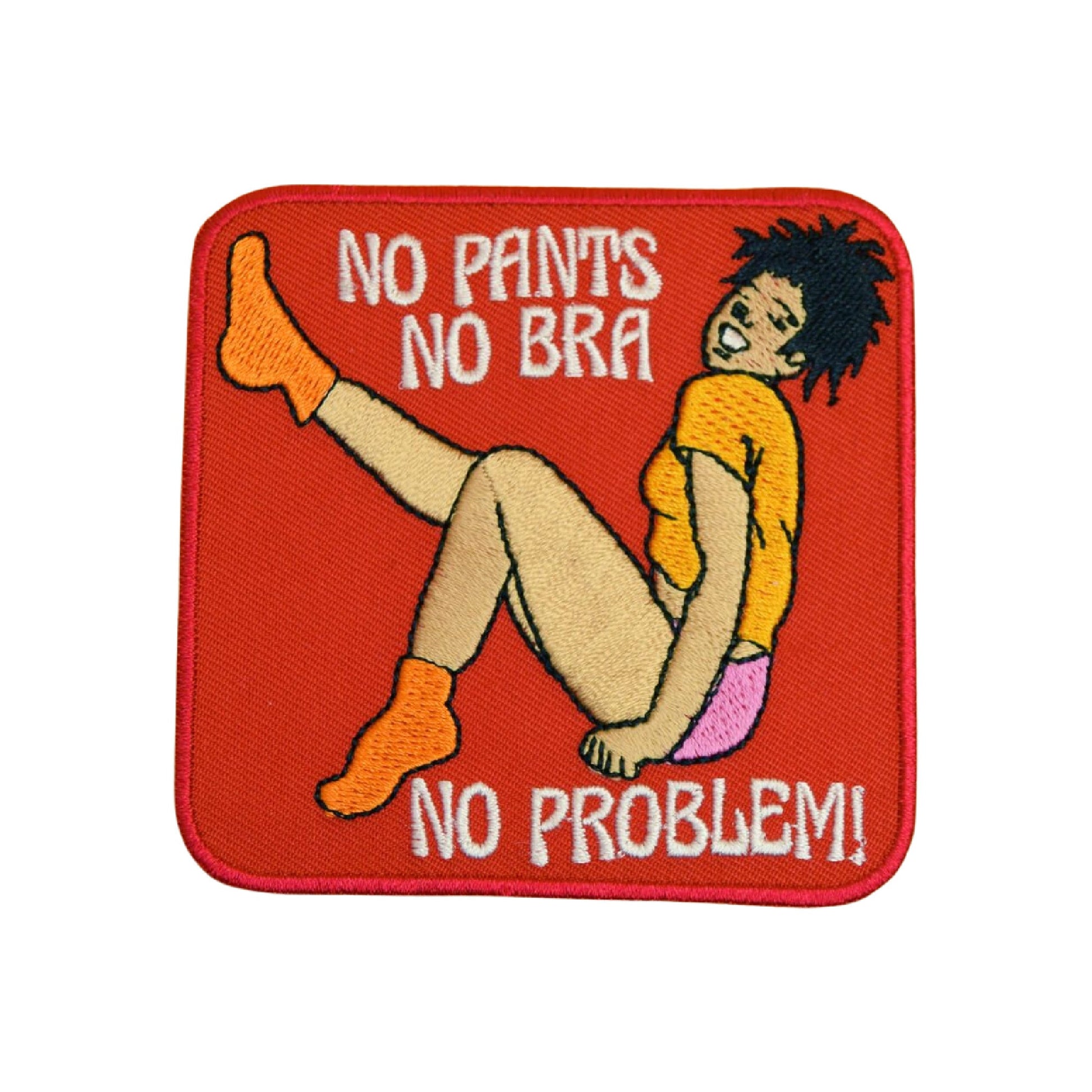 No Pants No Bra No Problem Iron On Patch - Minimum Mouse
