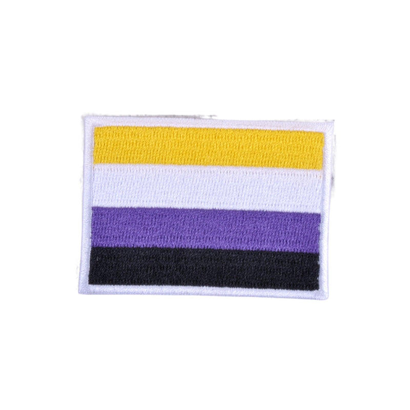 Nonbinary Flag Iron On Patch - Minimum Mouse