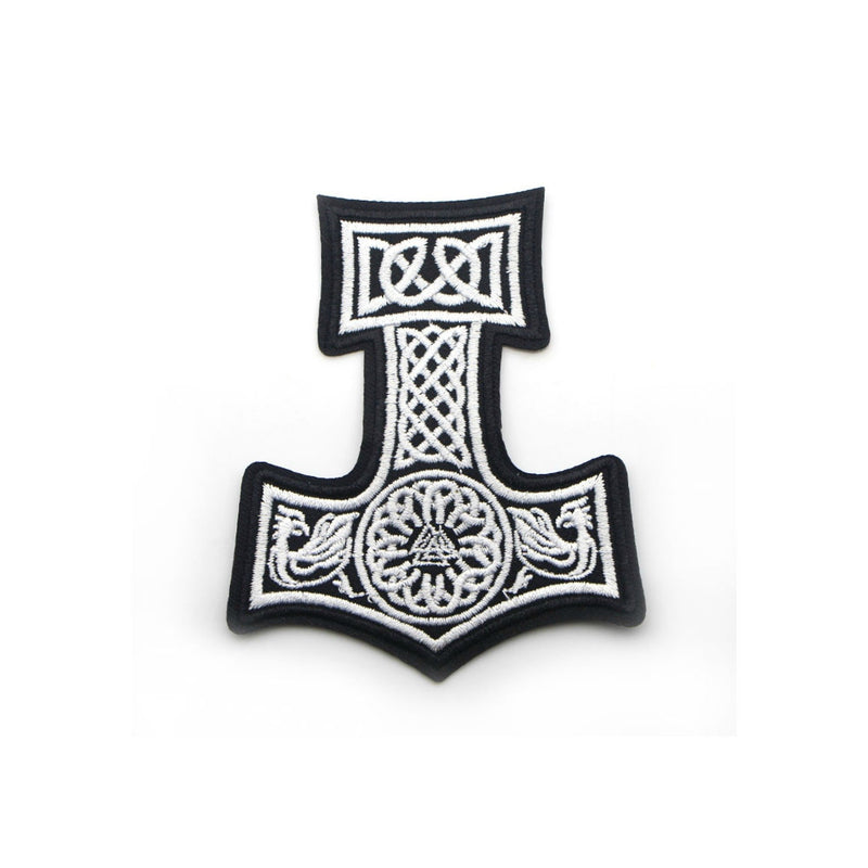 Nordic Thor Hammer Iron On Patch - Minimum Mouse