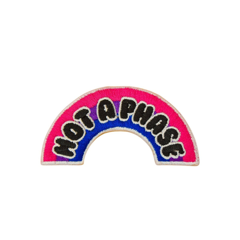 Not a Phase Bisexual Rainbow iron on patch - Minimum Mouse