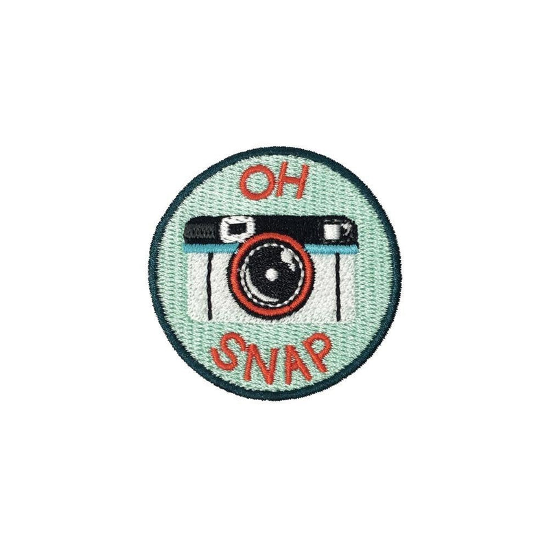 Oh Snap Camera Iron On Patch - Minimum Mouse