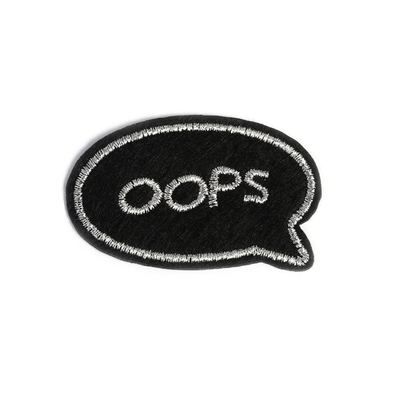 Oops Speech Bubble Iron On Patch - Minimum Mouse