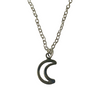 Silver Open Moon Necklace