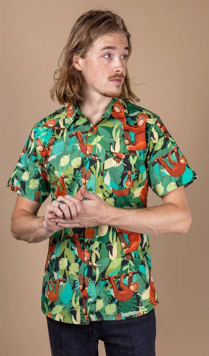 Orangutan Print Shirt by Run and Fly