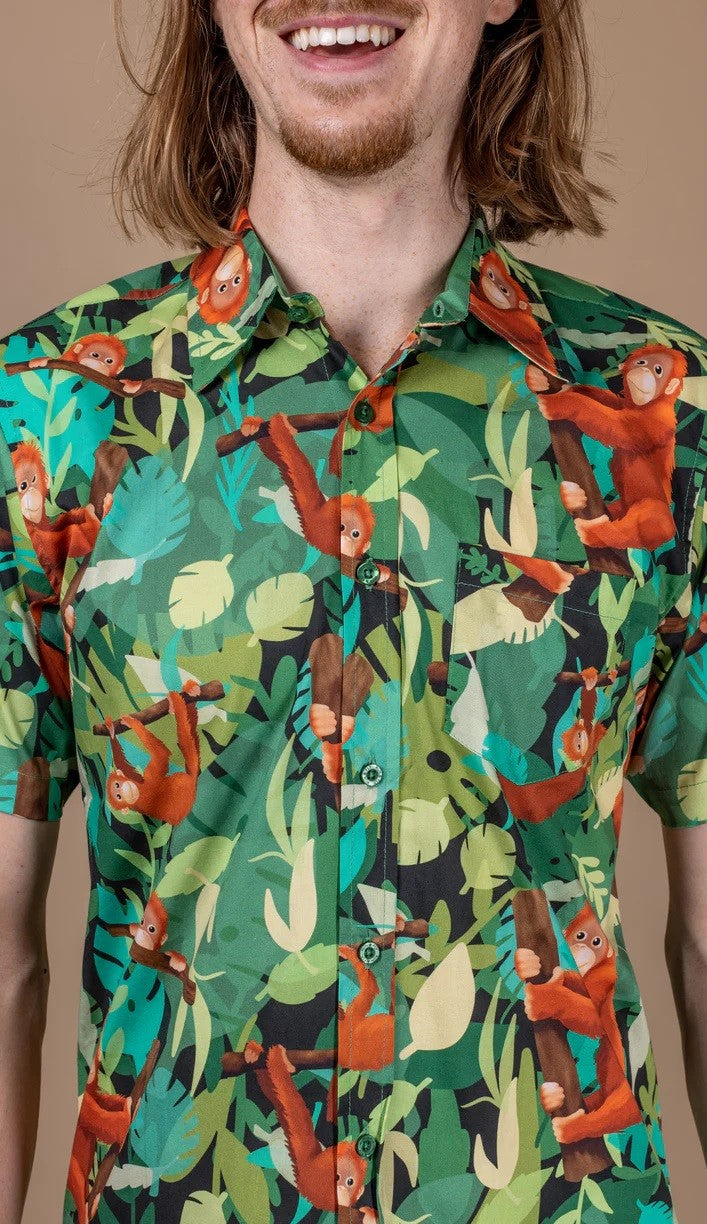 Orangutan Print Shirt by Run and Fly