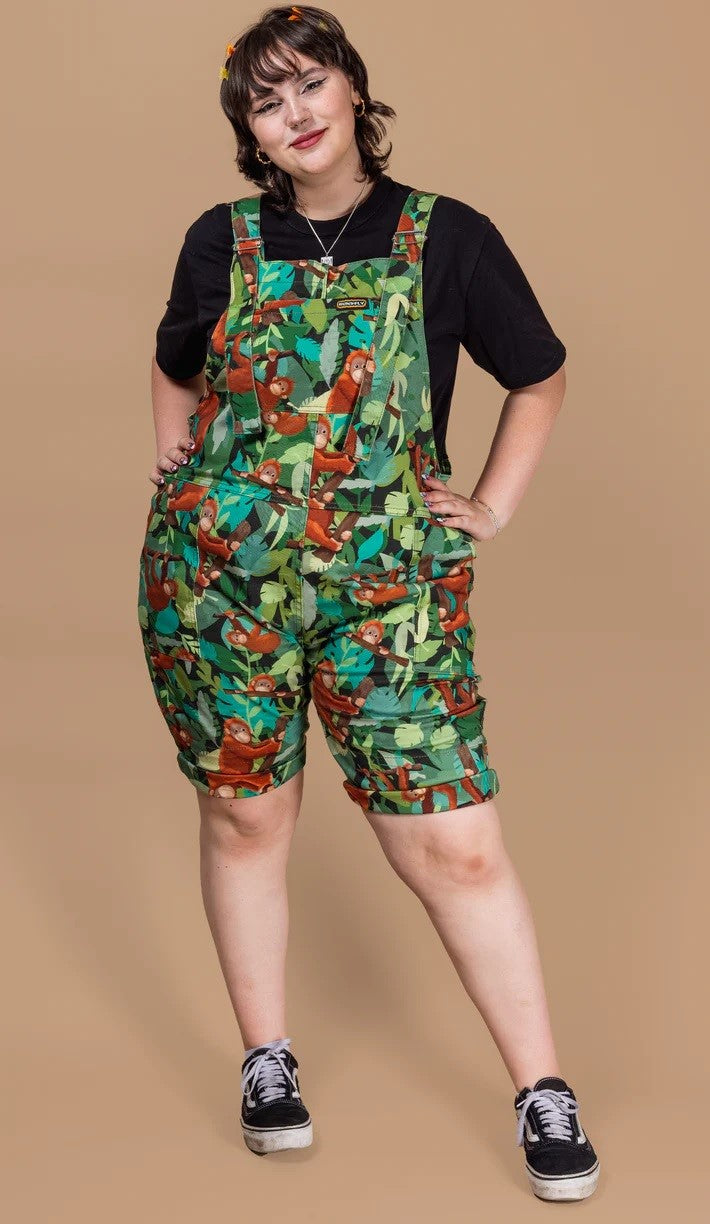 Orangutan Stretch Twill Cotton Shorts Dungarees by Run and Fly