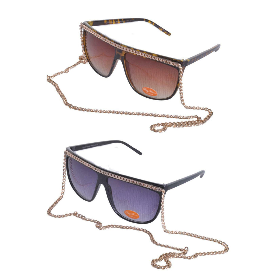 Oversized Gold Chain Sunglasses - Minimum Mouse