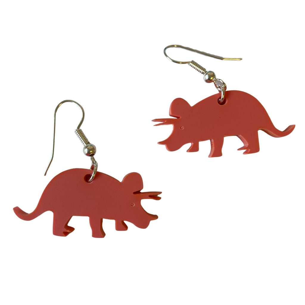 Pastel Acrylic Triceratops Earrings - Minimum Mouse