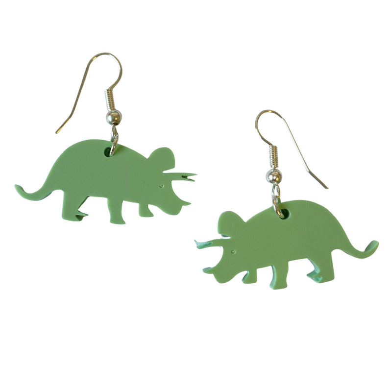 Pastel Acrylic Triceratops Earrings - Minimum Mouse