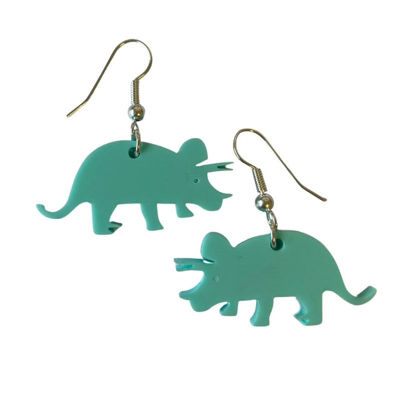 Pastel Acrylic Triceratops Earrings - Minimum Mouse