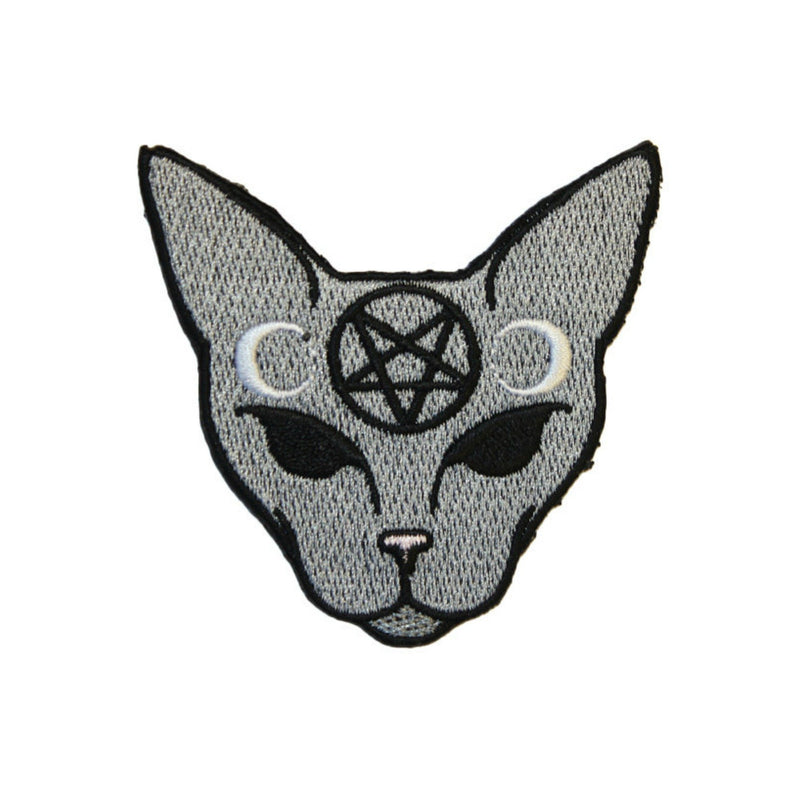 Pentagram Cat Iron On Patch - Minimum Mouse
